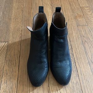 Black snake skin booties